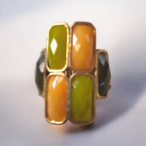 Vintage Gold and Green Statement Ring